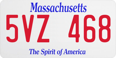 MA license plate 5VZ468