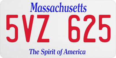 MA license plate 5VZ625