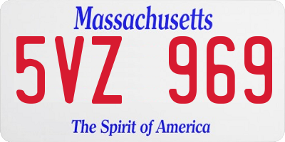 MA license plate 5VZ969