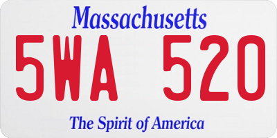 MA license plate 5WA520