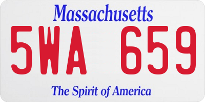MA license plate 5WA659