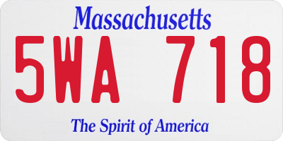 MA license plate 5WA718