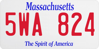 MA license plate 5WA824