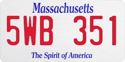 MA license plate 5WB351