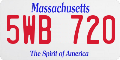 MA license plate 5WB720