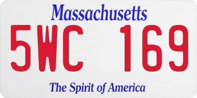 MA license plate 5WC169