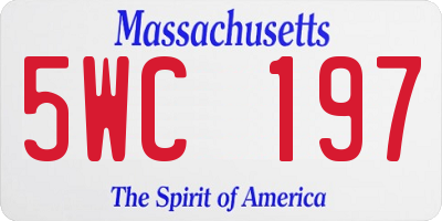 MA license plate 5WC197