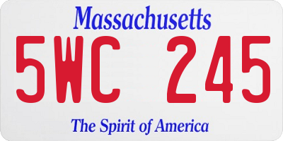 MA license plate 5WC245