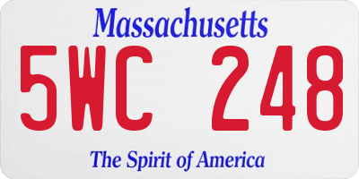MA license plate 5WC248