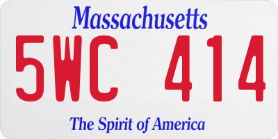 MA license plate 5WC414