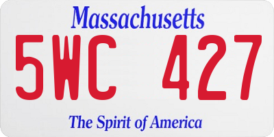 MA license plate 5WC427