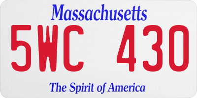MA license plate 5WC430