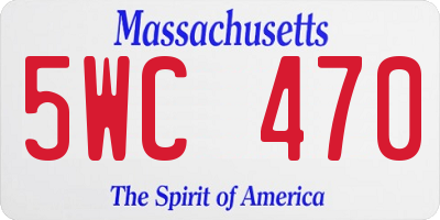 MA license plate 5WC470