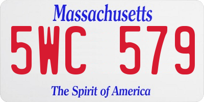 MA license plate 5WC579