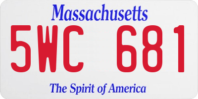 MA license plate 5WC681