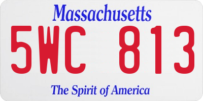 MA license plate 5WC813