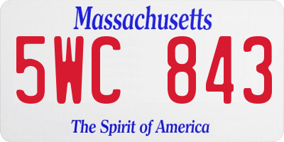 MA license plate 5WC843