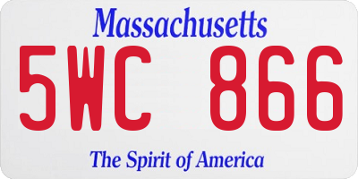 MA license plate 5WC866