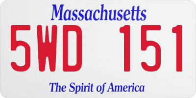 MA license plate 5WD151