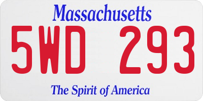 MA license plate 5WD293