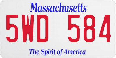MA license plate 5WD584