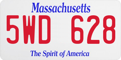 MA license plate 5WD628