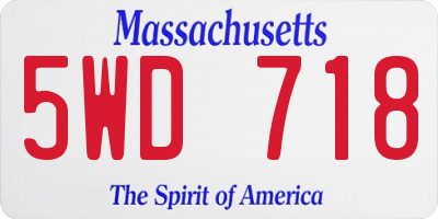 MA license plate 5WD718