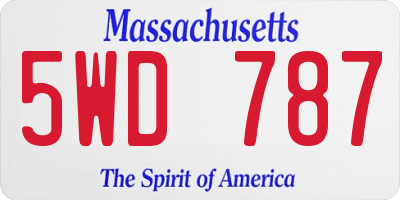 MA license plate 5WD787