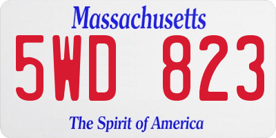 MA license plate 5WD823