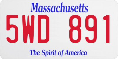 MA license plate 5WD891