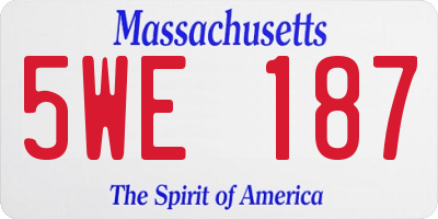 MA license plate 5WE187