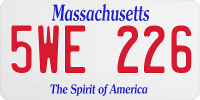 MA license plate 5WE226