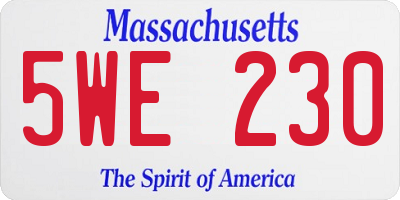 MA license plate 5WE230