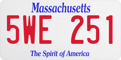 MA license plate 5WE251