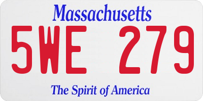 MA license plate 5WE279
