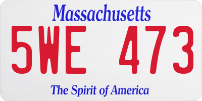 MA license plate 5WE473