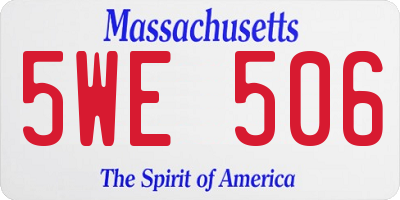 MA license plate 5WE506