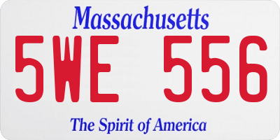 MA license plate 5WE556