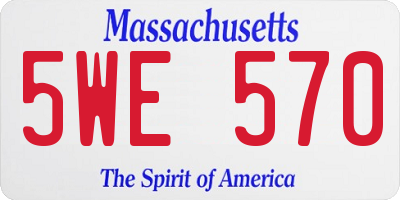 MA license plate 5WE570