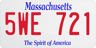 MA license plate 5WE721