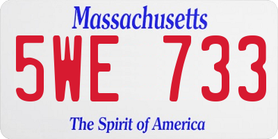 MA license plate 5WE733