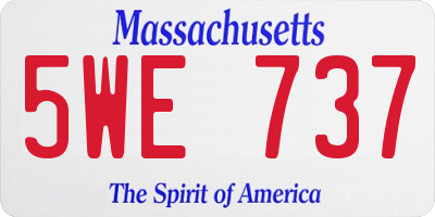 MA license plate 5WE737
