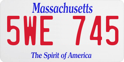 MA license plate 5WE745