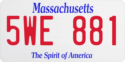 MA license plate 5WE881