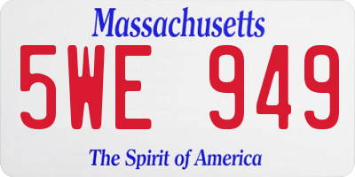 MA license plate 5WE949
