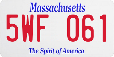 MA license plate 5WF061