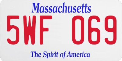 MA license plate 5WF069