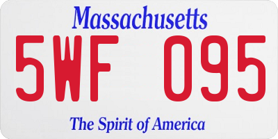 MA license plate 5WF095