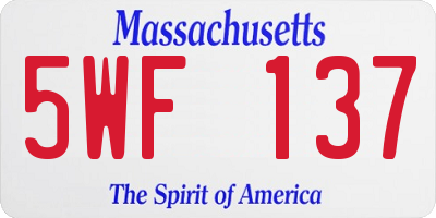 MA license plate 5WF137