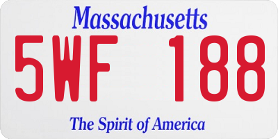 MA license plate 5WF188
